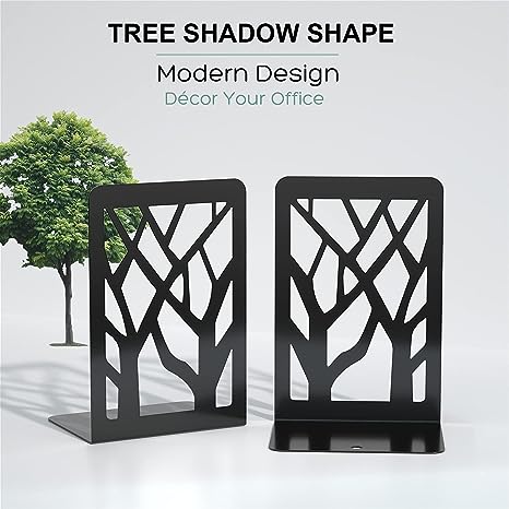 Metal Bookend for Home Office Decor Non-Skid Book Holders for Shelves Heavy Bookends