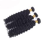 Natural Black Deep Wave Remy Human Hair Bundles Sew In Weave Bundles Brazilian