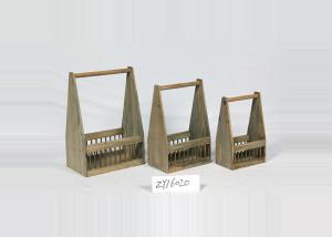 Quality 3 Sets Hand Made Bamboo Vintage Wooden Crate Basket wholesale
