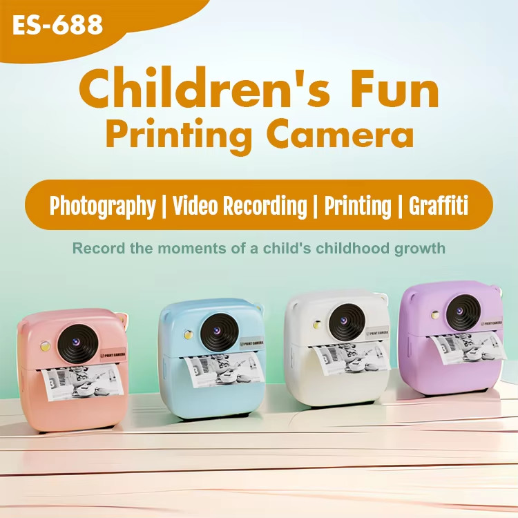 Mini Digital Childrens Printable Camera Small Thermal Instant Print Waterproof