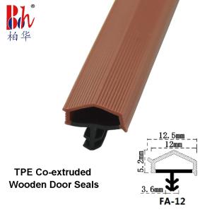Quality Red Brown Color Wooden Door Seal Strips TPE Weatherstripings Door Sealing Strips 12*5mm wholesale