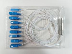 Quality 1x16 Mini PLC Splitter SC / UPC , Steel Tube Fiber Optic Splitter 0.9mm wholesale