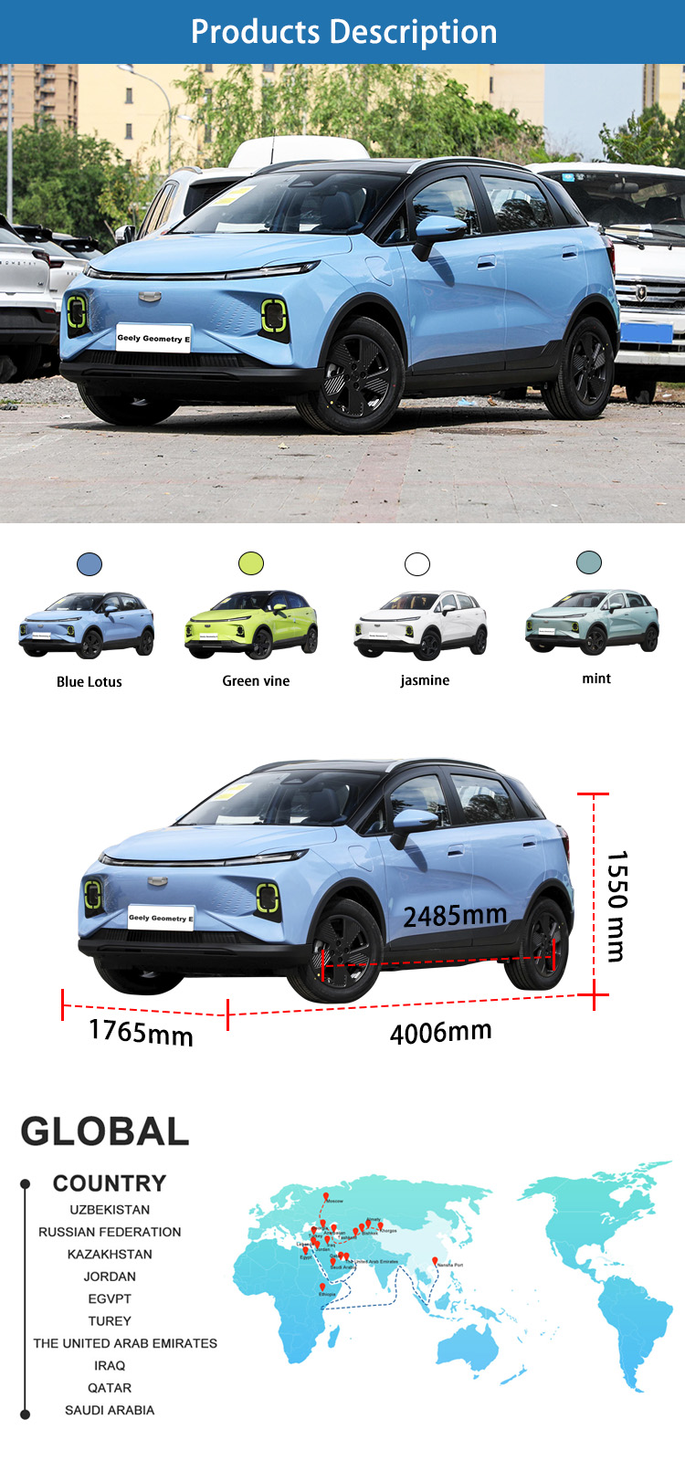 New Energy Fast Charging Electric Car High Speed Geely Used Car