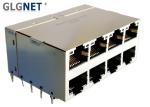 GLGNET 2X4 10G Stacked RJ45 Connectors 8 Ports Light Pipes CAT6 Cable For 5G