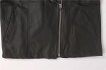 Metal Zipper 100% Polyurethane PU Biker Jacket Womens Two Pockets