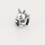 Bracelets BISAER 925 Sterling Silver Charms Cat Dog Sloth Butterfly Fairy Heart