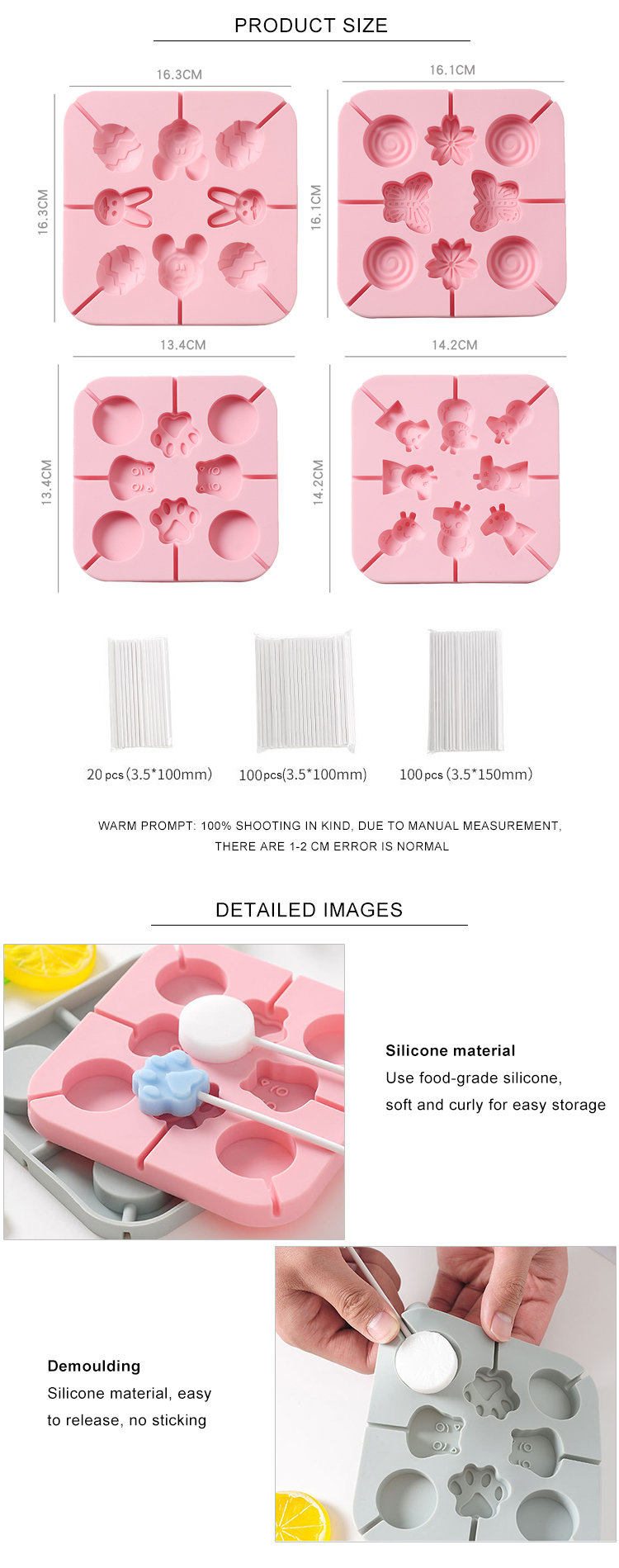 Sustainable Silicone Lollipop Molds BPA Free For Hard Candy