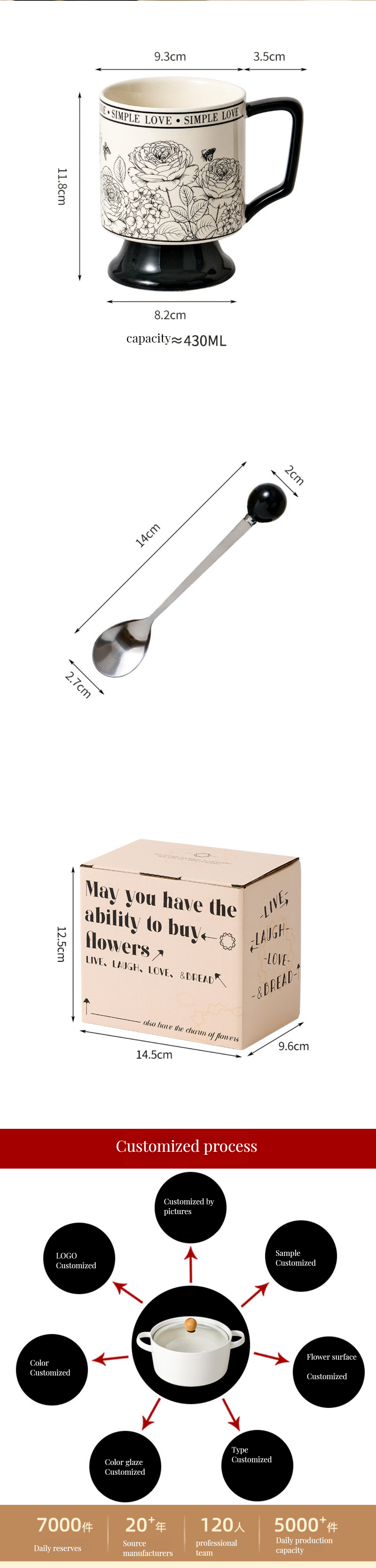 Add a Nostalgic Flair to Your Party with this Classic Ceramic Milk Cup and Spoon Set