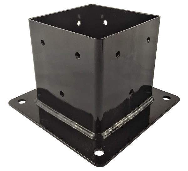 Cheap 4*4 Post Base 4 Pcs Deck Post Brackets Inner Size 3.5"*3.5" Steel Fence Post Anchor Black Heavy Duty for Supports Po for sale