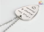 Eco Friendly 15g Engraved Guitar Pick Pendant
