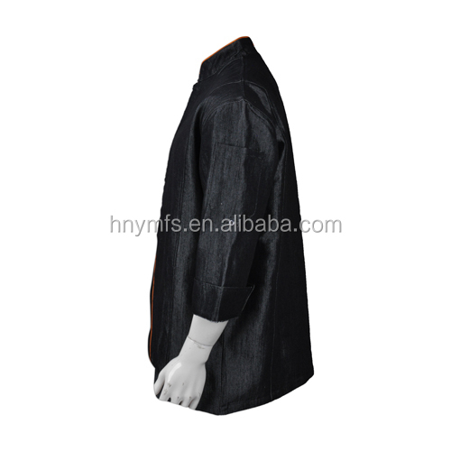 OEM Service Breathable 100% Cotton Chef Uniform White and Black Chef Coat