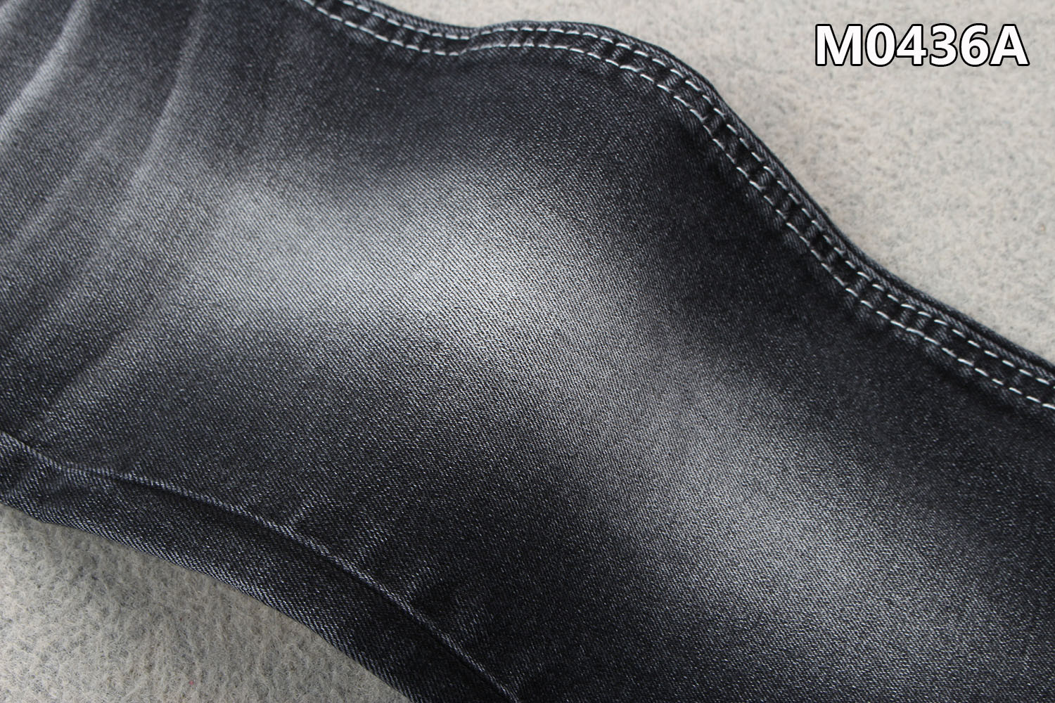 10.4oz Cotton Polyester Spandex Denim Fabric High Stretch 62/63'' Sanforizing Black Backside