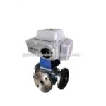 Fluorine Dn80 Chemical Resistant Floating 3 Way Electric Ball Valve