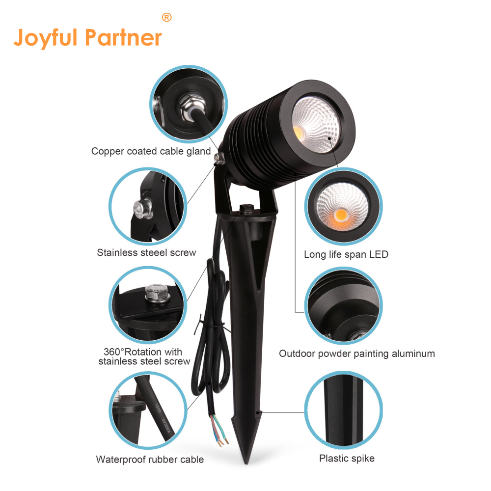 Warm White LED Garden Spot Light Adjustable IP65 Waterproof Outdoor Spot Lamp
