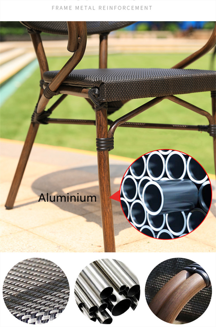 Aluminum Garden Furniture Modern Outdoor Cafe Table Chair Set UK-GD015