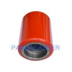 Polyurethane / PU Pallet Truck Roller Wheels Red 80*93mm