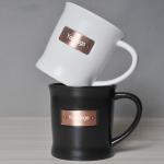 Savall Round Gold Inlay Ceramic Porcelain Mugs Pure White Contemporary