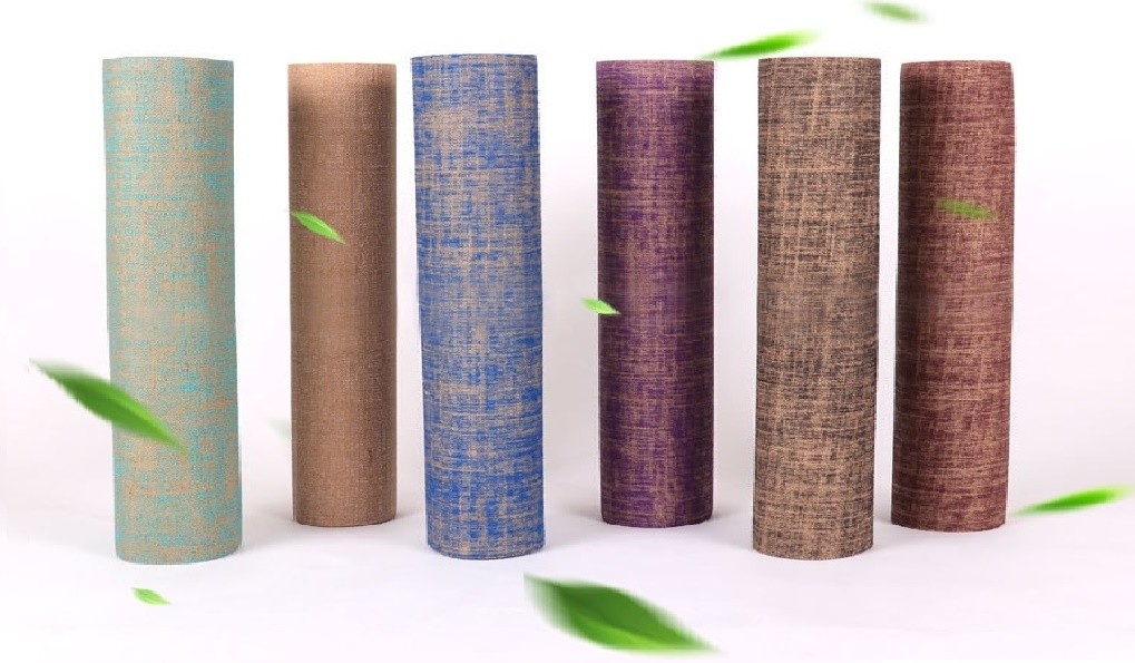 Natural Organic Non Toxic Ecofriendly Jute Cotton Yoga Mats With Custom Logo Natural Rubber Anti-Tear
