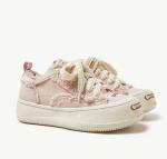 White / Black Breathable Trainers Ladies Canvas Sneakers Round Toe