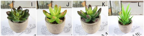 Mini Succulent Artificial Potted Plants Strange Shape Green Platsic Material