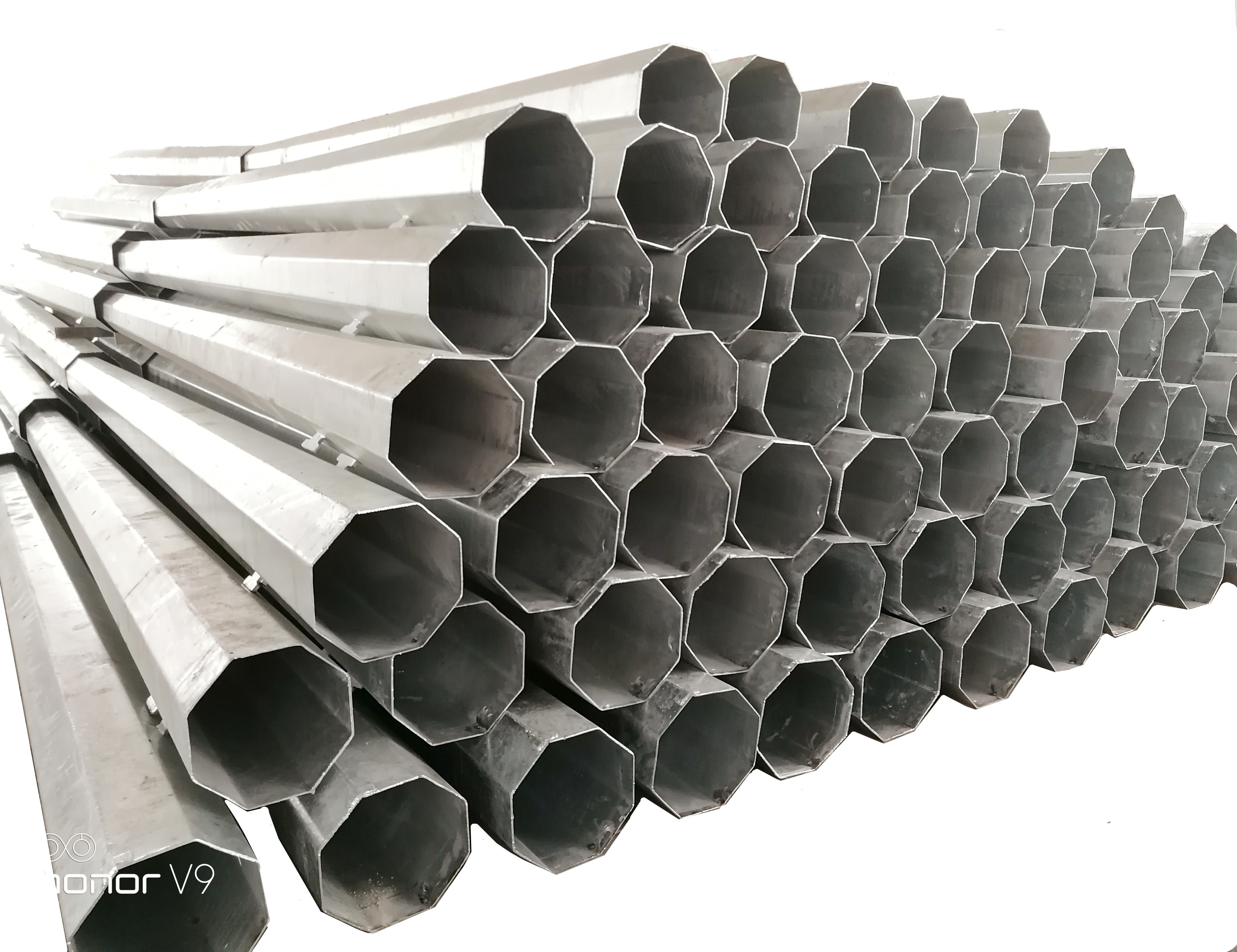 8 Sides Octagonal Galvanized Steel Post Transmission 45FT Steel Electric Pole