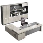 50mm Thickness Table Top Luxury Modern Wooden L Shape Boss Manager Director