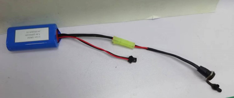 Custom 18650 Li Ion Battery Pack 2cells In Series With Barrel Connector DC5521 Female
