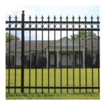 Farm Fence 6ftx8ft Black Metal Garden Fence with Anti-Rust Galvanized Coating