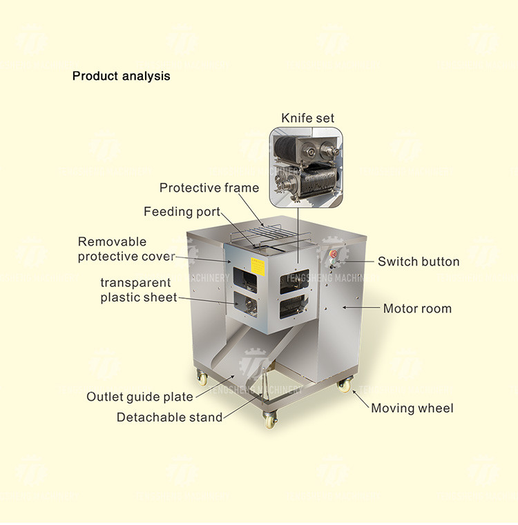 145K 380V Disassembly meat slicer large stainless steel slicer slicer commercial dicing machine