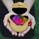 Preserved rose flower rose ring box ring boxes jewellery metal rose ring box