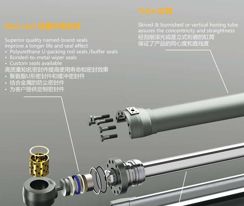 sk460-8 arm hydraulic cylinder single acting cylinder double acting cylinder