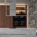 Modular Acrylic Kitchen Cabinet Door with Aluminium Frame and Sintered Stone