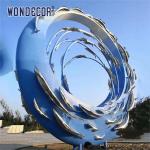 Large Outdoor Metal Art Abstract Marine Animal Swimming Fish School Stainless
