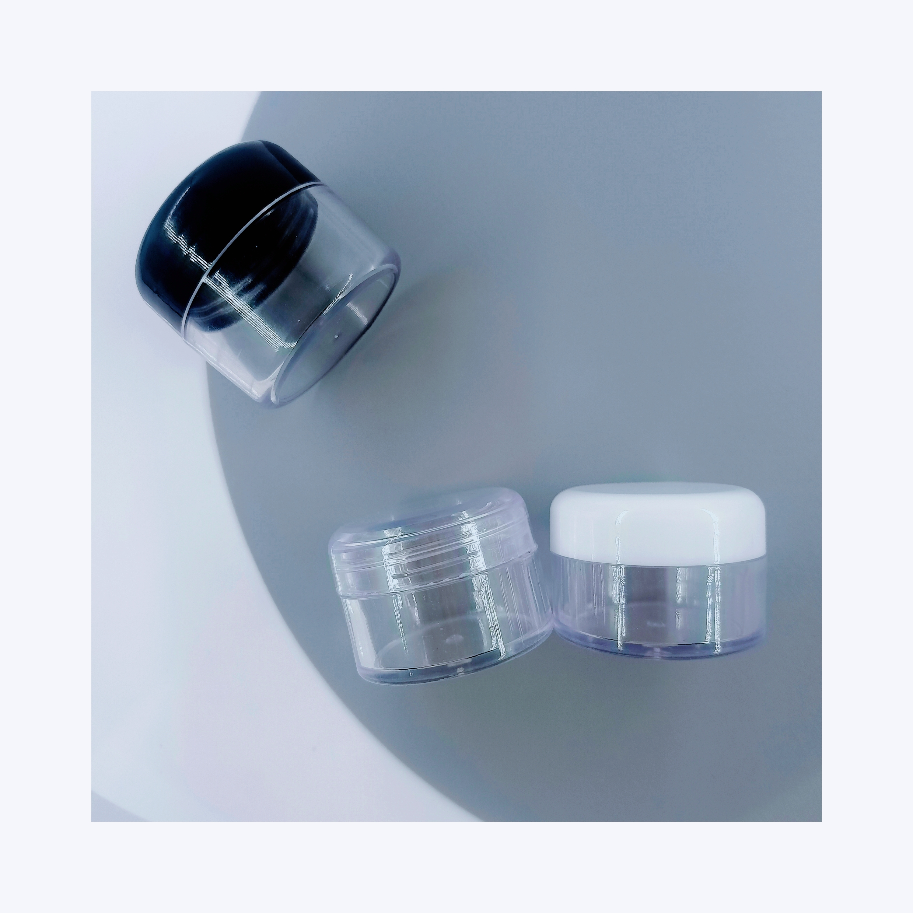 7ml 10ml PS Collar Clear Plastic Cream Jar for Industrial Cosmetic Packaging