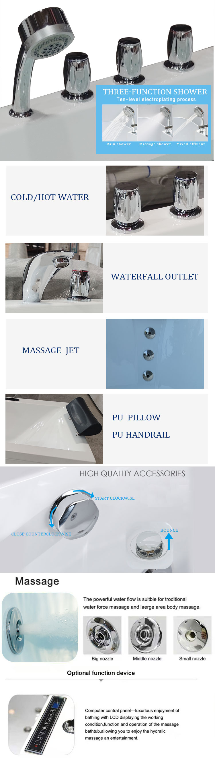 1-2 Therapeutic Single Person Hot Tub One Person Spa Tub Jacuzzi