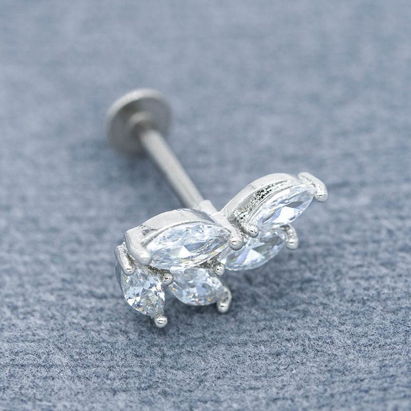 5pcs Marquise Stones Labret Tragus Piercing 316 Stainless Steel