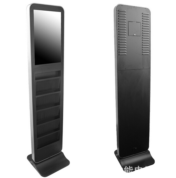 22" TFT LCD floor stand digital signage display,newspaper shelf,magazine brochure leaflet newspaper holder advertising display