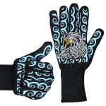 Silicone Print Heat Resistant Hand Gloves / Barbecue Grilling Glove Lightweight