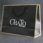 Custom logo printed luxury paper shopping bag, logo printed paper bag for