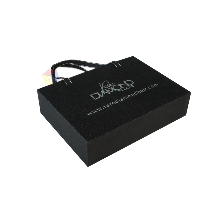 Custom Black Drawer Hair Packaging Boxes With Handle Packaging Boxes For Wigs