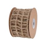Hollowed Green Burlap Ribbon 63mm Burlap Fabric Ribbon ISO14001