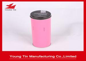 Quality 50 x 135 MM Metal Tea Tins With Lids , Pink Metal Storage Tins For Tea Packaging wholesale
