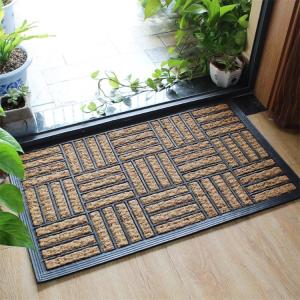 Quality Natural Coir Entrance Matting / Coir Personalized Door Mats Grid Style wholesale
