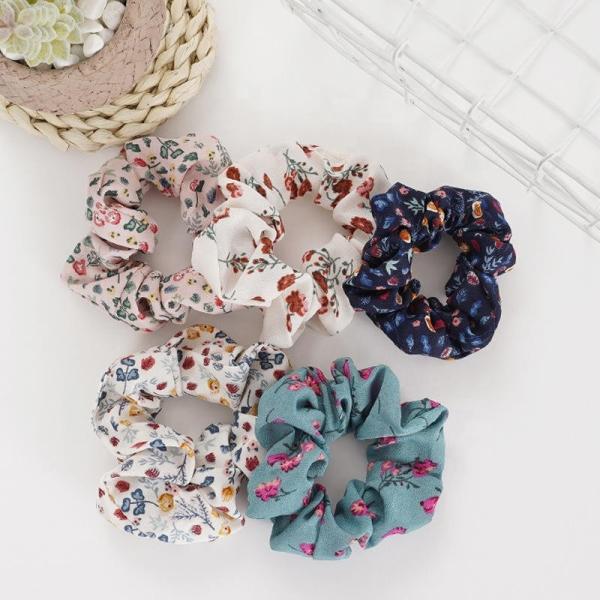 Flower Hair Scrunchies For Toddlers Thick Thin Hair Simple Hair Circle Girl