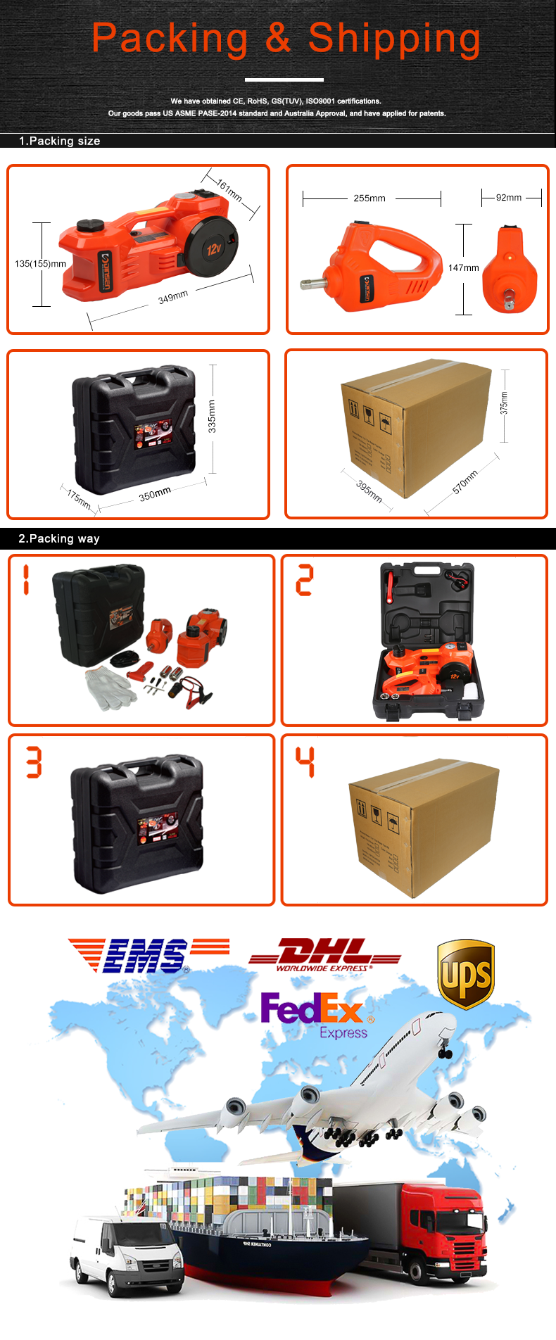 Automotive SUV 3 ton floor jack repair kit Multifunctional With Adjustable Screw