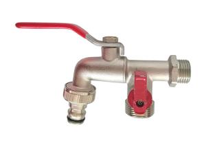 Quality Washing Machine Three Way Ball Bibcock Tap Forging Brass Construction wholesale