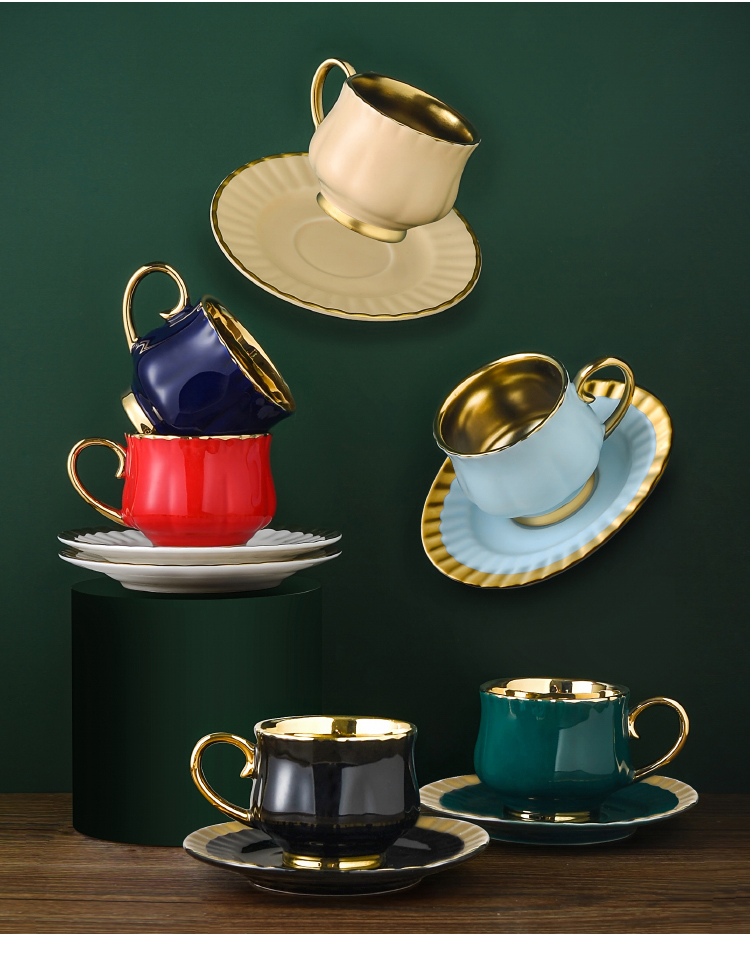 6 Colors Matt Glazed Fashion Coffee Cups 90ml Coffee Set Cups