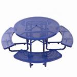 Mild Steel Metal Outdoor Table Benches With Flanged Surface Mounted Type OEM