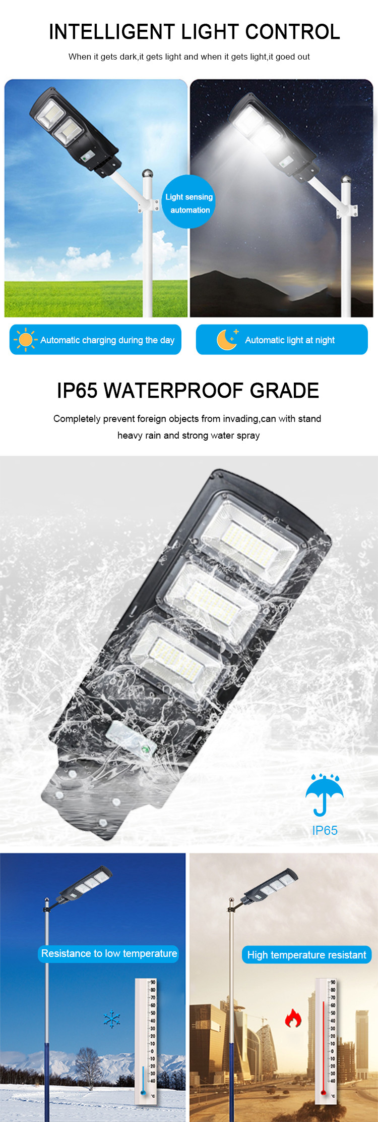 300W 60pcs Solar Flood Lights Remote Control LED Street Lights Security
