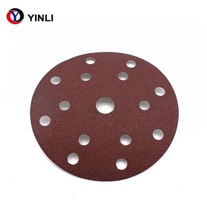 Quality 6 Inch Red Aluminum Sanding Disc Abrasive Grinding Wheel 120 Grit With Holes wholesale